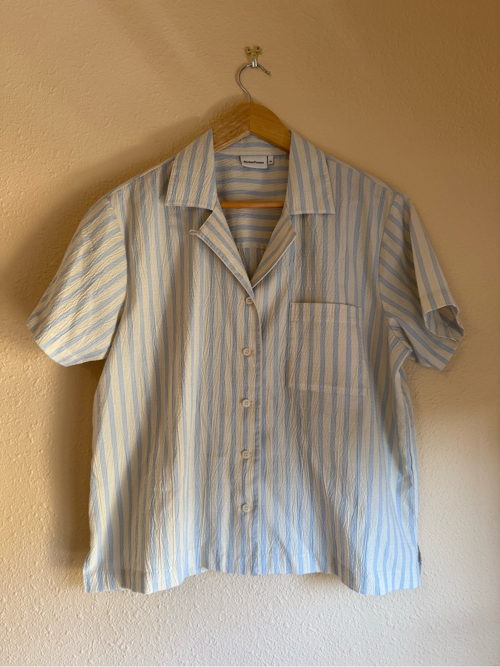 Light Blue & White Striped Short-Sleeve Shirt